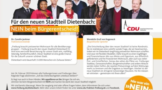 Werbung für Dietenbach von der CDU - Kommentar