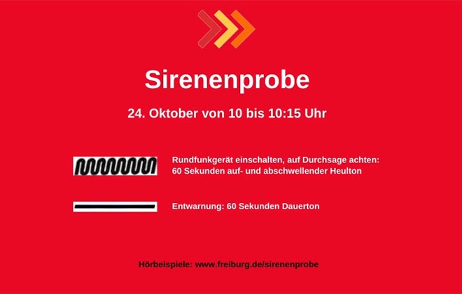 Am Samstag heulen die Sirenen im gesamten Stadtkreis.