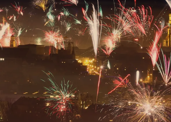 Feuerwerk - Neujahrsgruß Freiburg