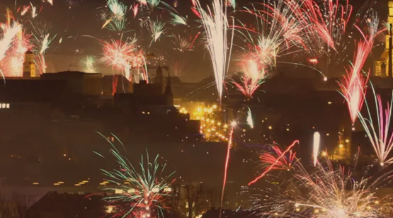 Feuerwerk - Neujahrsgruß Freiburg
